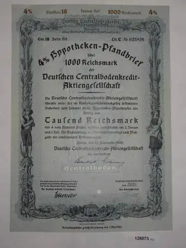 1000 Reichsmark Deutsche Centralbodenkredit AG Berlin 1940 (128073)