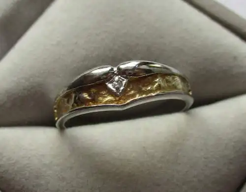 Hübscher 925er Silber Damen Ring teilvergoldet (168228)