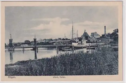 60928 Ak Rügen Wieck Hafen 1930