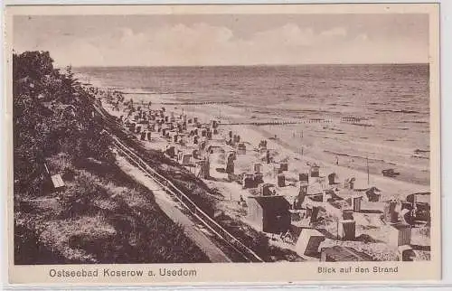 21994 Ak Ostseebad Koserow auf Usedom Blick auf den Strand 1930