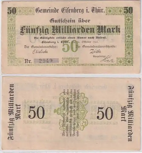 Banknote Inflation 50 Mrd. Mark Eisenberg 26.10.1923 (167679)