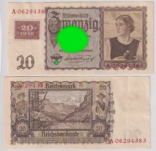 20 Mark Banknote DDR Deutsche Notenbank 1948 Kuponausgabe Ro.Nr.336 (167899)