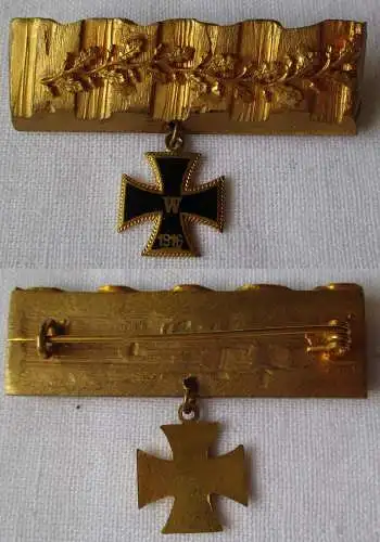 Hübscher Reservistika Brosche aus Granatsplitter mit Eisernem Kreuz 1916