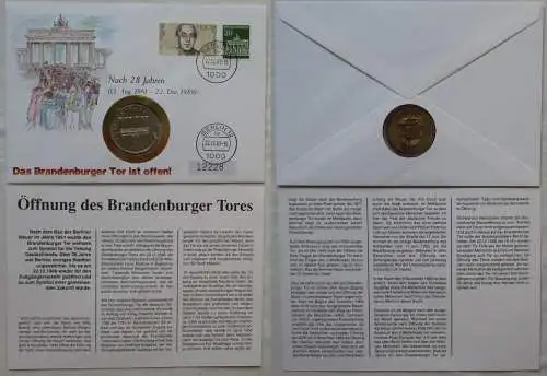 Numisbrief mit 20 Mark Brandenburger Tor ist wieder offen 22.12.1989 (168186)