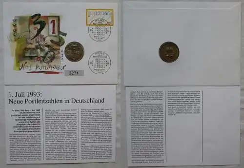 Numisbrief mit 5 Mark 500 Jahre Postwesen 1990 / 1993 (168065)