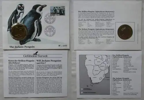 Numisbrief Brillenpinguin mit 5 Dollar Münze Cook Islands 1991 (167762)