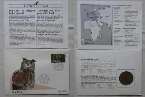 Numisbrief Der Uhu mit 5 Dollar Münze Cook Islands 1991 (168003)