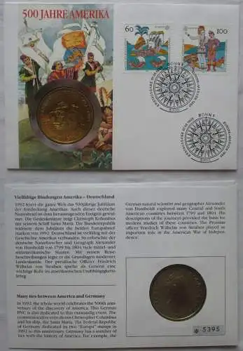 Numisbrief 5 Dollar Cook Islands Christoph Kolumbus 1992 (167811)