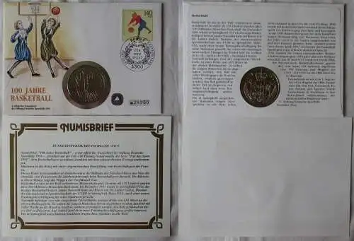 Numisbrief 100 Jahre Basketball mit 5 Dollar Niue 1991 (167769)