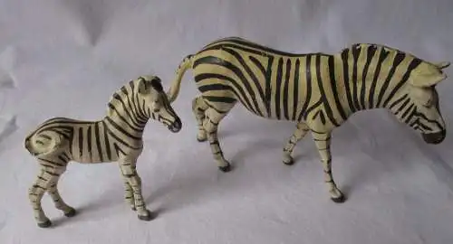 Lineol Elastolin Masse Figur Zebra mit Jungen um 1930 ca. 12 x 7,4 cm (167323)