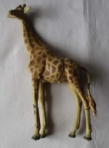 Lineol Elastolin Masse Figur Giraffe stehend um 1930 ca. 18,7 x 10 cm (167205)