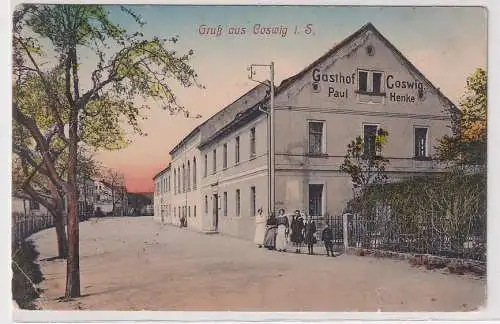 33089 Feldpost Ak Gruß aus Coswig in Sachsen Gasthof von Paul Henke 1915