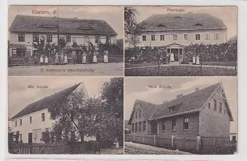 54941 Feldpost Ak Rüstern Warenhandlung, Schulen, Pfarrhaus 1915