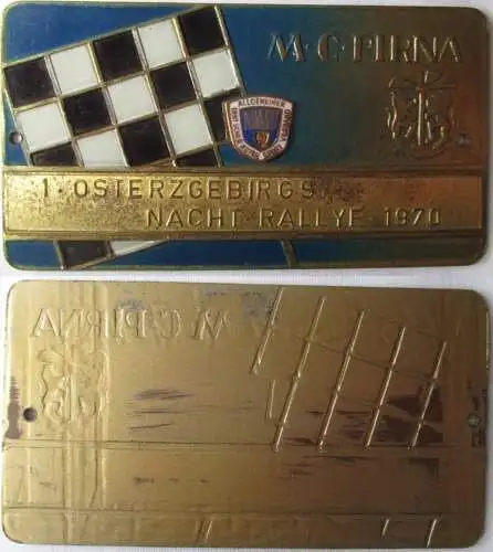 DDR Plakette MC Pirna 1. Osterzgebirgs-Nachtrallye 1970 ADMV (168239)