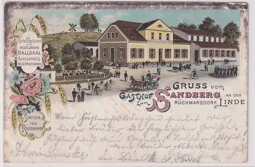 95255 Ak Litohgraphie Gruß vom Gasthof zum Sandberg Rückmarsdorf 1901