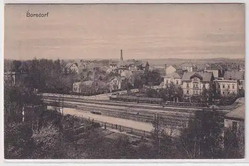 39558 Ak Borsdorf Totalansicht mit Bahnanlagen 1918