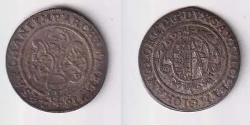 1 Groschen Silber Münze Sachsen Johann Georg I 1624 Schwan ss+ (119295)