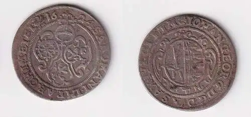 1 Groschen Silber Münze Sachsen Johann Georg I 1624 Schwan ss+ (151892)