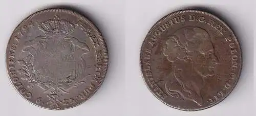 1 Taler Silber (6 Zlotych), Warschau 1794 Stanislaus August, 1764-1795 (124453)