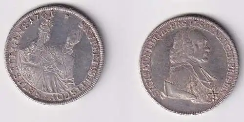 1 Taler Silber Münze Erzbistum Salzburg Sigismund III. 1761 f.vz (125296)