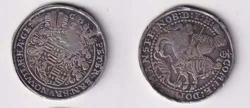 1 Taler Silber Münze Mansfeld-vorderortische Linie zu Bornstedt 1607 ss (122996)