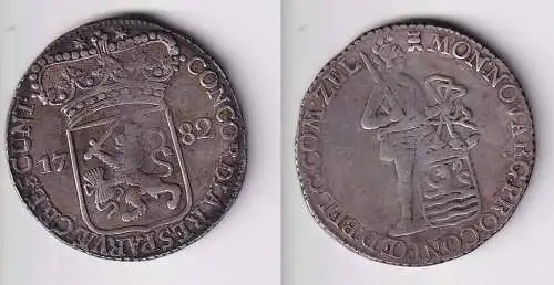 1 Reichstaler Silber Münze Niederlande Provinz Zeeland 1782 ss (123981)