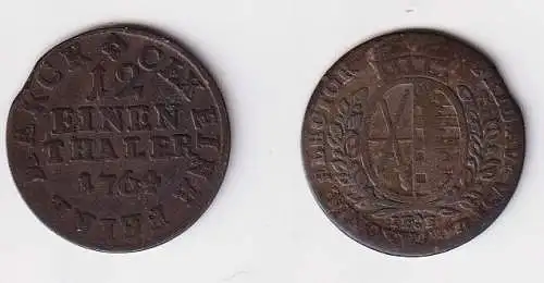 1/12 Taler Silber Münze Sachsen 1764 IFoF f.ss (155706)