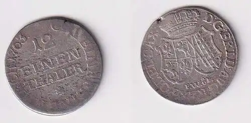 1/12 Taler Silber Münze Sachsen 1763 FWoF (158031)