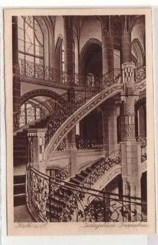 47921 Ak Halle a.S. Justizgebäude Treppenhaus um 1930