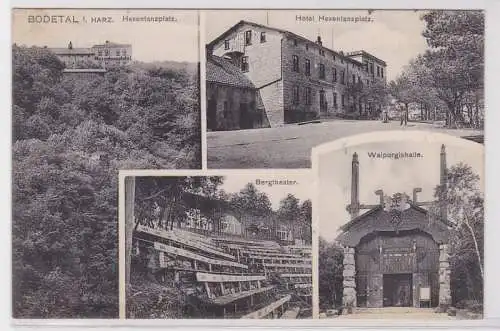 69160 Mehrbild Ak Bodetal im Harz Hexentanzplatz usw. 1908