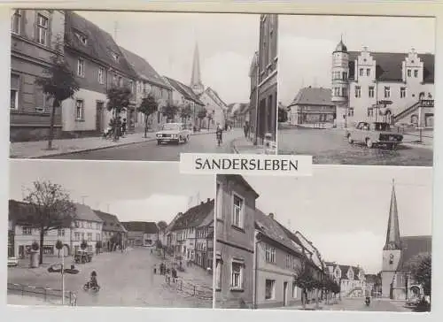 51795 Mehrbild Foto Ak Sandersleben Friedensstraße Rathaus Karl-Marx-Platz 1986