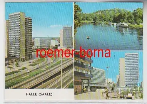 72893 Mehrbild Ak Halle-Neustadt Hochstraße, Saalepartie, Thälmann-Platz um 1970