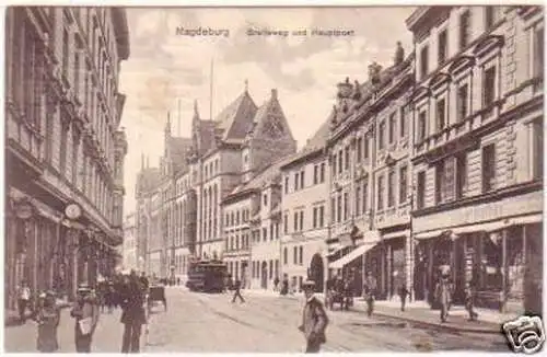 23646 Ak Magdeburg Breiteweg und Hauptpost 1909