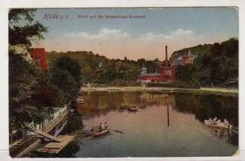 47305 Ak Halle Blick auf die Saalschloß Brauerei 1925