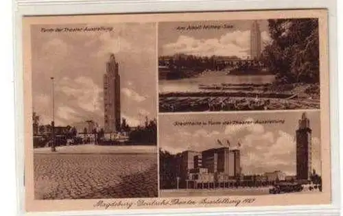 48965 Mehrbild-Ak Magdeburg Dt. Theater-Ausstellung 1927