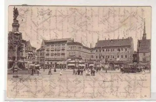 47195 Ak Halle an der Saale Marktplatz 1911