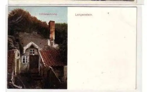 48985 Ak Langenstein Höhlenwohnung um 1900