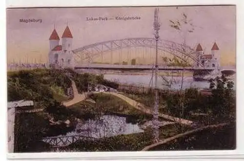 51996 Ak Magdeburg Lukas Park Königsbrücke 1915