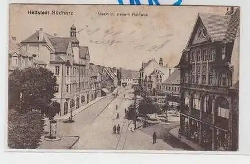 53392 Ak Hettstedt Südharz Markt mit neuem Rathaus 1919