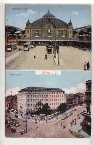 47227 Ak Halle a.S. Hauptbahnhof und Riebeckplatz 1939