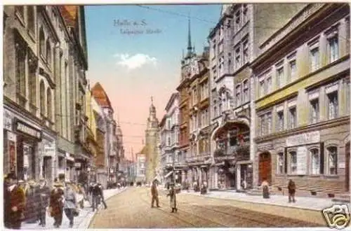 26152 Ak Halle an der Saale Leipziger Strasse um 1920