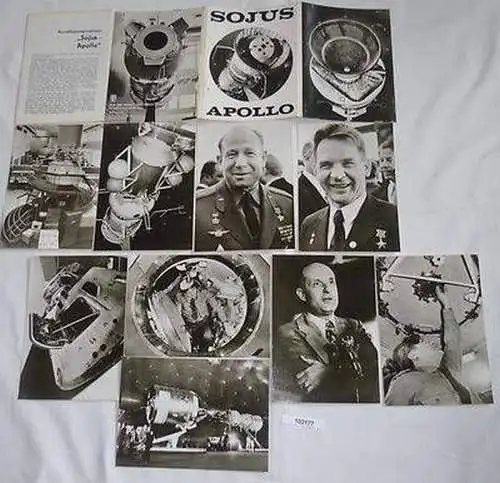 Mappe mit 9 DDR Postkarten Raumflugunternehmen "Sojus-Apollo" 1975