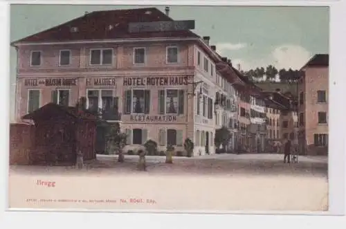 80930 AK Brugg - Hotel Restauration zum Roten Haus / Maison Rouge 1908