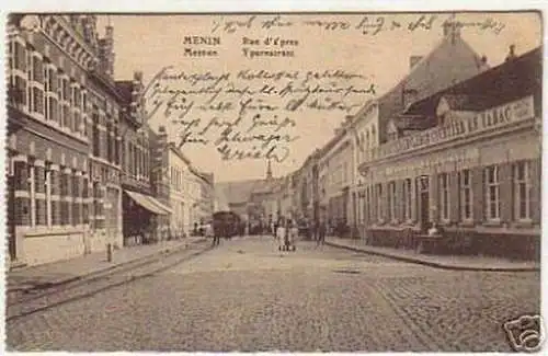 07114 Feldpost Ak Meenen Belgien Ypernstraat 1917