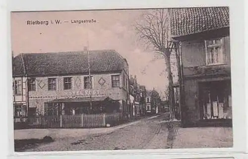 37826 Ak Rietberg i.W. Langestraße Hotel um 1920