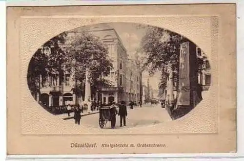 35905 Ak Düsseldorf Königsbrücke mit Grabenstraße 1912