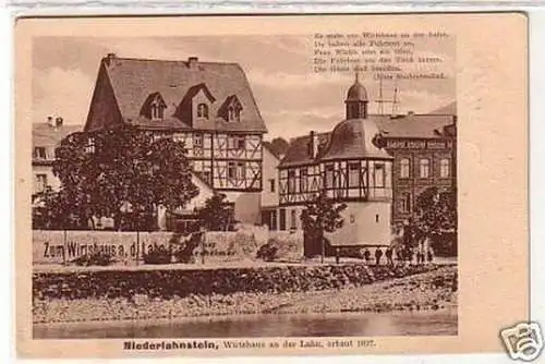 30147 Ak Niederlahnstein Wirtshaus an der Lahn um 1930