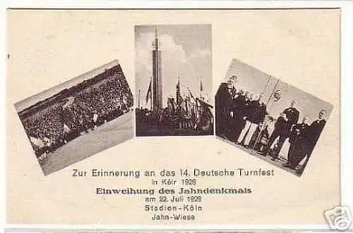 28814 Ak Erinnerung ans 14. dt. Turnfest in Köln 1928