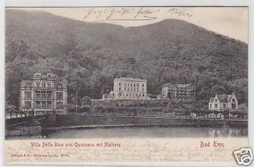 28404 Ak Bad Ems Villa Bella Riva mit Malberg 1903