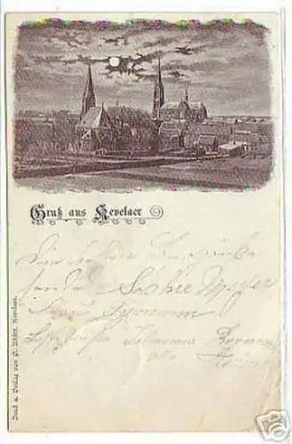 08702 Mondscheinkarte Gruß aus Kevelaer 1898